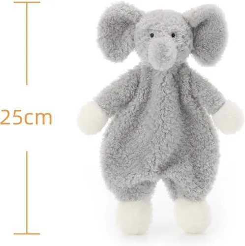 Miniatura 6 de Apricot Lamb Manta de seguridad de animales de peluche, elefante gris, manta de personaje para guardería, felpa de lujo para acurrucarse