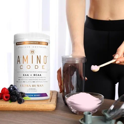 Miniatura 9 de Ultra Human Amino Code Aminoácidos esenciales + BCAA + electrolitos de agua de coco Bebida energética de aminoácidos saborizados