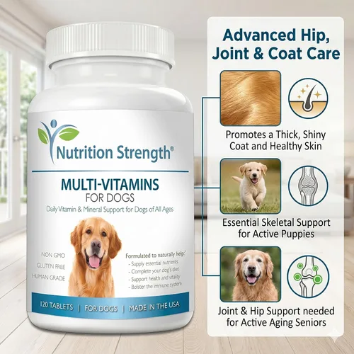 Miniatura 5 de Multivitaminas para perros, apoyo diario de vitaminas y minerales, suplementos nutricionales para perros para todas las razas y tamaños caninos