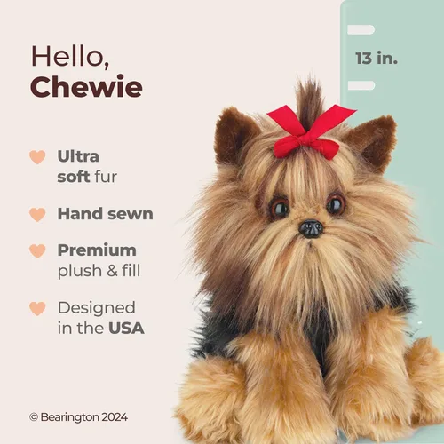Miniatura 7 de Bearington Terri Cairn Terrier Animal de Peluche - 13" Perro de Peluche Realista con Pelo Suave y Detalles Realistas - Peluche Tierno de Cachorro