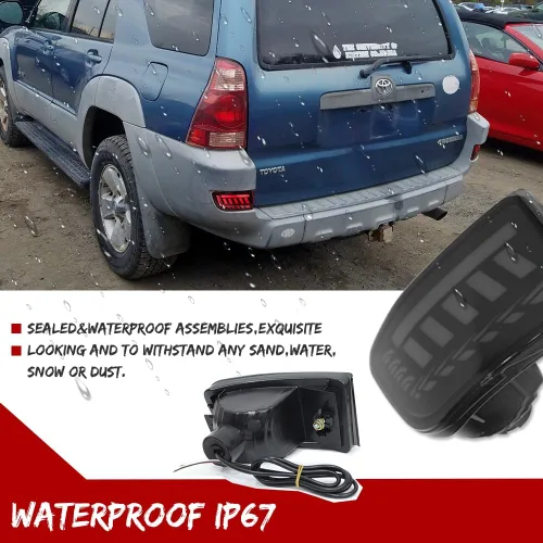 Miniatura 5 de para 2003-2005 Toyota 4Runner, 2002-2009 Toyota Land Cruiser Prado 120 Reflector de Parachoques Trasero Señal de Giro Secuencial Luz de Freno Luces