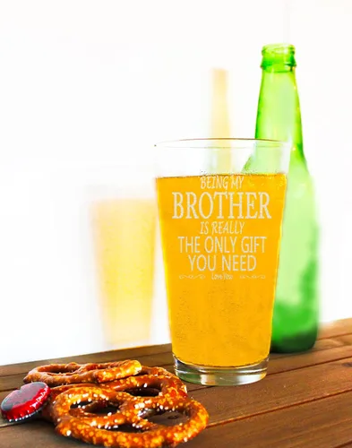 Miniatura 4 de Being My Brother Is Really The Only Gift You Need - Vaso de cerveza de 16 onzas, regalos para hermano mayor de hermana, regalo para mejores amigos