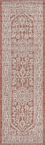Miniatura 93 de Eyely BMS101D-28 - Alfombra de pasillo con textura de medallón de Santa Mónica Slesi, para interiores y exteriores, estilo costero, bohemio, Gris