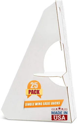 Miniatura 11 de Lineco Paquete de 25 Soportes de Caballete de Cartón de 9 Pulgadas, Soportes de Caballete Autoadhesivos para Letreros de Exhibición, Lienzo, Blanco