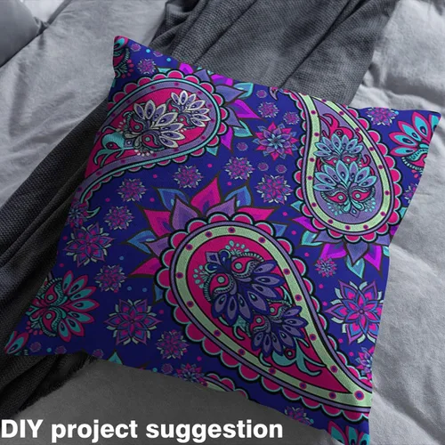 Miniatura 3 de Tela con patrón Paisley de The Yard, tela de tapicería floral étnica boho para sillas y sofás, costura, tela impermeable de arte mandala abstracto