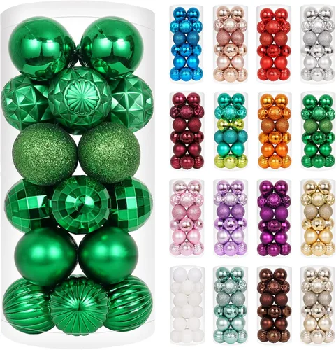 Miniatura 56 de XmasExp - Juego de 24 adornos de bola de Navidad mini irrompibles, adornos para árbol de Navidad, bolas de árbol de Navidad de 30 mm/1.18 pulgadas