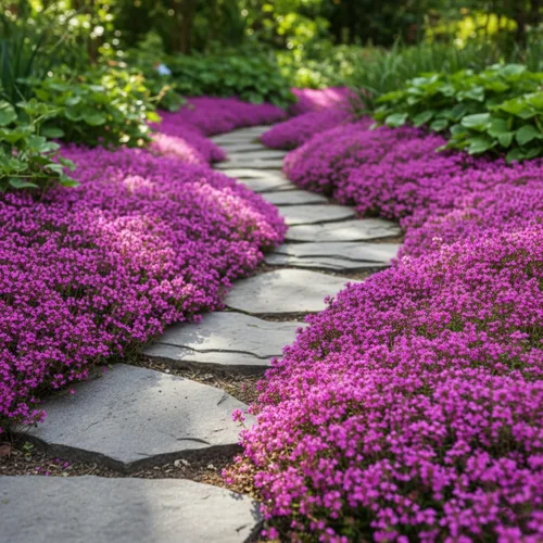 Miniatura 2 de Más de 20.000 semillas de tomillo rastrero cubierta del suelo, semillas de flores para plantar, Thymus Serpyllum perenne para jardín de rocas