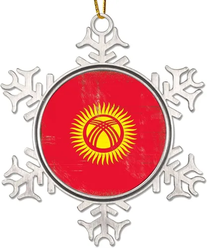 Miniatura 10 de Líbano Novedad Metal Copo de Nieve Adornos de Navidad Regalo Patriótico País Recuerdo Regalo Adornos de Navidad Adornos de Navidad Bandera Nacional
