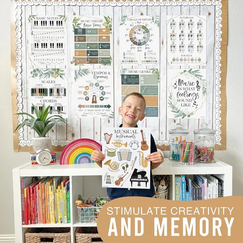 Miniatura 8 de Hadley Designs Decoración de aula de música – 9 pósteres de aula de música, pósteres de primaria, coro y solfeo, letreros de mano de solfeo e
