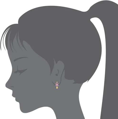 Miniatura 3 de 14k Gold Plated Brass Birth Month Cubic Zirconia Flower Baby Hoop Huggie Baby Girls Earrings