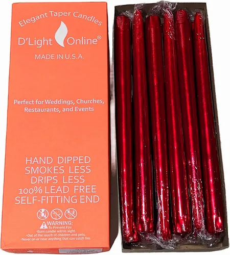Miniatura 5 de D'light Online Elegantes Velas Cónicas de Otoño Estacional de 10 Pulgadas de Calidad Premium - Sin Perfume, Velas Cónicas Sumergidas a Mano, Sin