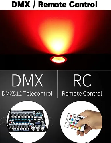 Miniatura 3 de SHEHDS Luces LED de 30 W COB Wash RGB 3 en 1 luces de fiesta con control remoto y DMX, activado por sonido para bodas, Navidad, espectáculos