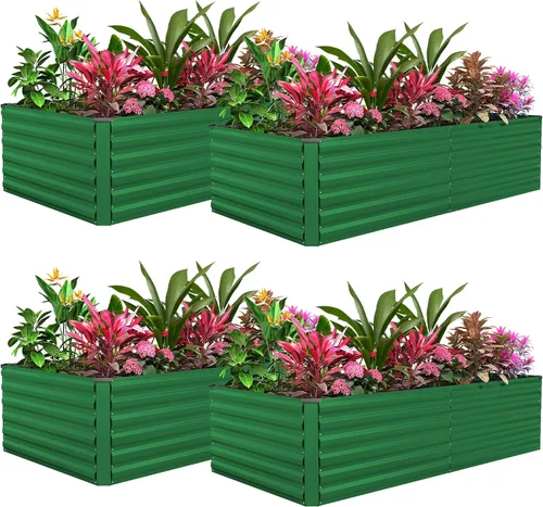 Miniatura 17 de Cama de jardín elevada con enrejado de arco para plantas trepadoras, cama de jardín elevada galvanizada, jardineras al aire libre para verduras