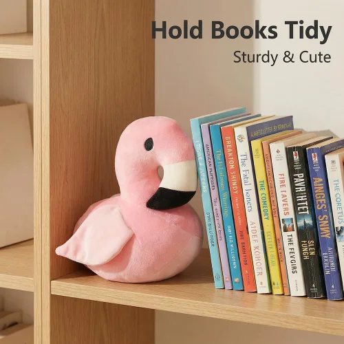 Miniatura 3 de Tapón de puerta animal de tela Topes de puerta interiores Tapón de libro Decorativo Rosa Flamingo