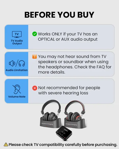 Miniatura 6 de Avantree HT41899 Plus 2 - Auriculares inalámbricos Bluetooth duales para ver televisión con transmisor y bases de carga, aptX adaptativo y soporte