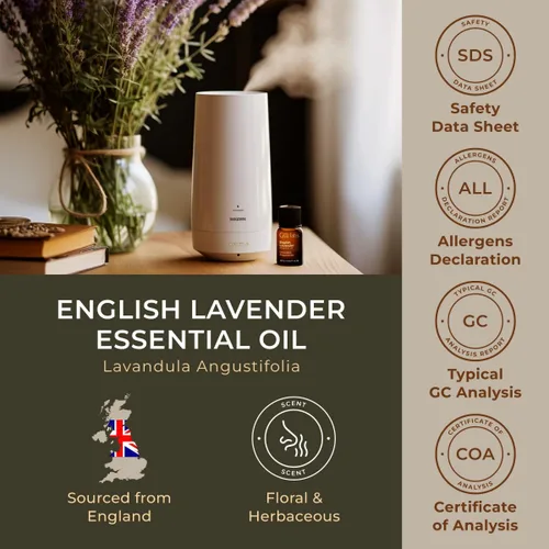 Miniatura 6 de Aceite esencial – 100% puro grado terapéutico para aromaterapia, cuidado de la piel, pelo y difusor – 10 ml, aceite esencial de lavanda orgánica