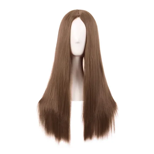 Miniatura 24 de MapofBeauty - Peluca larga y lacia natural especial para mujer de 28 pulgadas/70 cm (marrón)