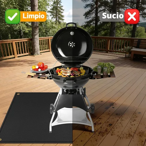 Miniatura 3 de TOHONFOO Alfombrilla extragrande de 90 x 48 pulgadas para parrilla al aire libre – Tapetes para parrilla al aire libre para proteger la terraza