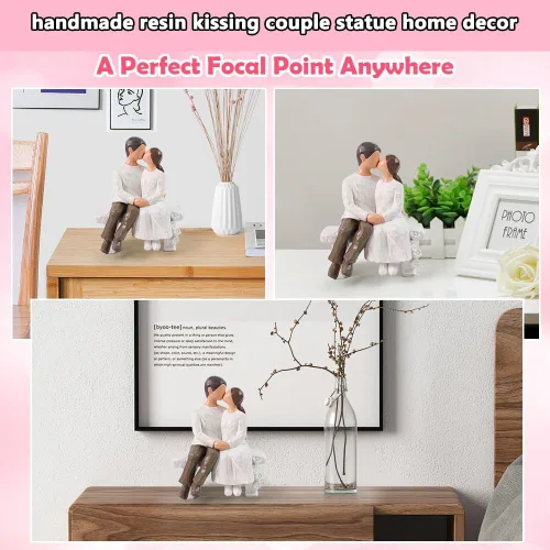 Miniatura 2 de jinhuoba Figuras románticas para parejas, escultura pintada a mano, el mejor regalo de San Valentín, matrimonio, aniversario, boda, compromiso