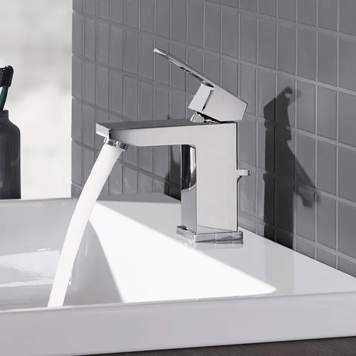 Miniatura 2 de Grohe 2312900A Eurocube - Grifo de baño de un solo orificio con mango y tamaño S, 1.2 GPM, cromado Starlight
