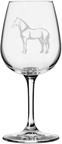 Miniatura 53 de Morgan Body Horse - Copa de vino grabada multiusos (12.75 onzas)