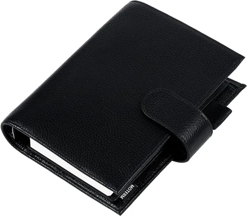 Miniatura 13 de Moterm Personal Luxe - Planificador de anillos – Organizador de carpeta de cuero genuino (Pebble-Mustard, anillo de 1.181 in)