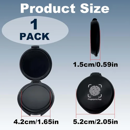 Miniatura 2 de Almohadilla de tinta de huellas dactilares, almohadilla de tinta negra para suministros notariales, kit de huellas dactilares portátil para Negro 1