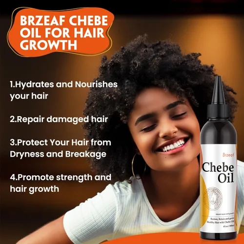 Miniatura 4 de Brzeaf Aceite de Chebe natural para la nutrición del cuero cabelludo y el crecimiento del cabello (6 onzas) - Auténtico polvo chadiano Chebe