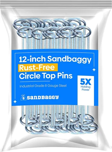 Sandbaggy Pasadores superiores circulares de 12 pulgadas, fabricados en Estados Unidos, acero de calibre 6 de grado industrial, ideal para suelos