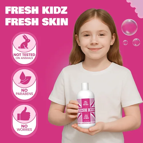 Miniatura 7 de Fresh Kidz Gel de baño de 16.9 onzas líquidas y 2 desodorantes en rollo de 1.86 onzas líquidas para niños y adolescentes - Conjunto rosa para niñas