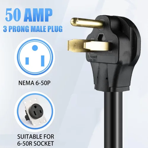 Miniatura 2 de Cable adaptador de conector EV NEMA 6-50P a 14-50R - Certificado UL, enchufe macho de toma de secadora de 3 clavijas de 250V a conector hembra de 4