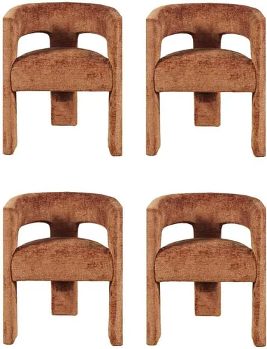 Miniatura 24 de Jofran Gwen - Silla decorativa tapizada de jacquard, moderna silla escultórica de felpa de lujo para comedor o sala de estar, sillas para sala