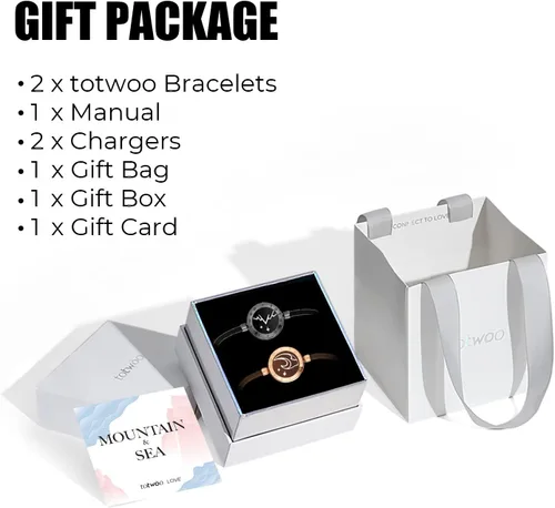Miniatura 7 de TOTWOO Long Distance Touch Bracelets for Couples, Vibration & Light up for Love Couples Bracelets Long Distance Relationship Gifts for Girlfriend