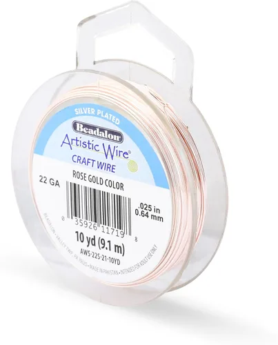 Miniatura 111 de Artistic Wire, alambre para manualidades de calibre 22 bañado en plata, resistente a las manchas, color cobre, blanco, 9,1 m