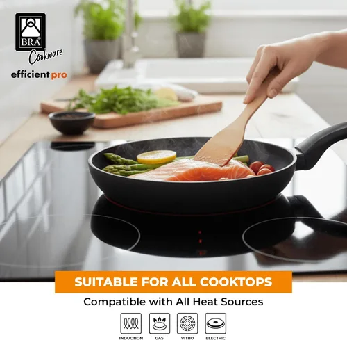 Miniatura 4 de BRA COOKWARE Efficient Pro - Sartén antiadherente Sartén de aluminio fundido de 8 pulgadas Sartén de revestimiento resistente a los arañazos