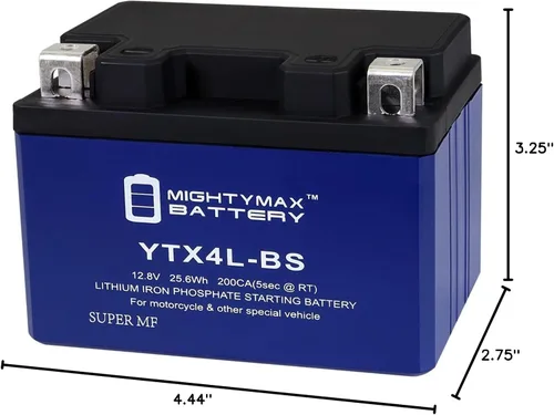 Miniatura 9 de Bateria Mighty Max Mighty Max Battery YTX4L-BS LIFEPO4-12 Volt 3 AH, 150 CCA, Batería de fosfato de hierro de litio (LiFePO4)