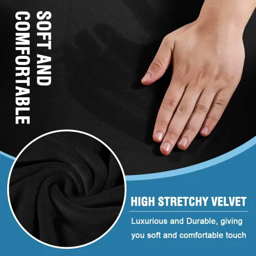 Miniatura 3 de H.VERSAILTEX Funda para sofá de 2 piezas, fundas para sillón con cojines en forma de T, funda para sofá de terciopelo grueso, protector de muebles