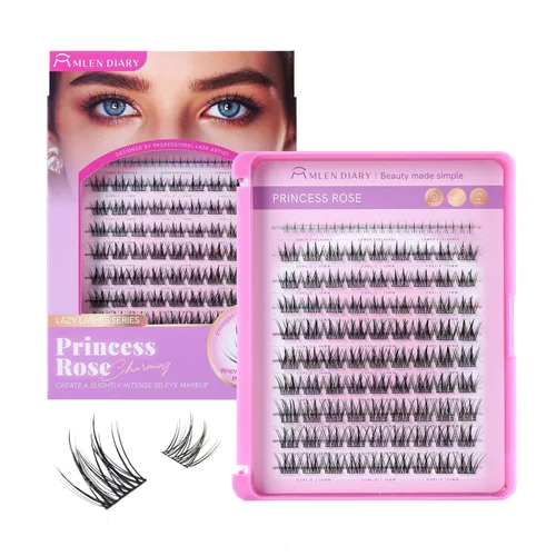 Miniatura 20 de MLEN DIARY Lash Clusters Kit 80PCS Natural Eyelash Clusters C Curl Wispy DIY Eyelash Extensions Kit with Lash Bond and Remover Tweezers 8.5-12.5mm
