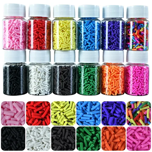 Miniatura 13 de LIKETURE Gránulos falsos 110g Gránulos de arcilla de polímero no comestibles Gránulos de plástico falsos para decoración de manualidades Gránulos