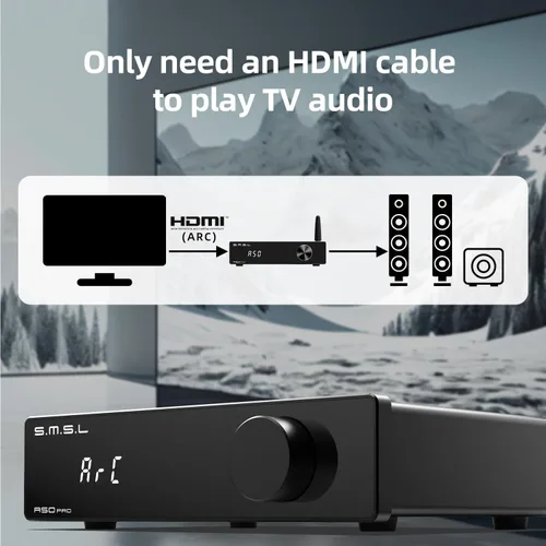Miniatura 2 de S.M.S.L A50Pro, LPF y HPF, amplificador de audio de 2.1 canales, potencia de salida de graves de 100 W, amplificador de audio estéreo HiFi Bluetooth