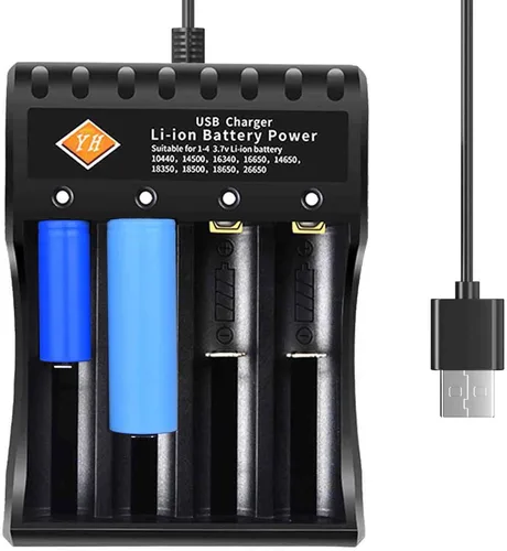 Cargador de batería recargable 18650 Cargador de batería de iones de litio de 3.7 V para batería de iones de litio 18650, 18500, 10440, 14500,