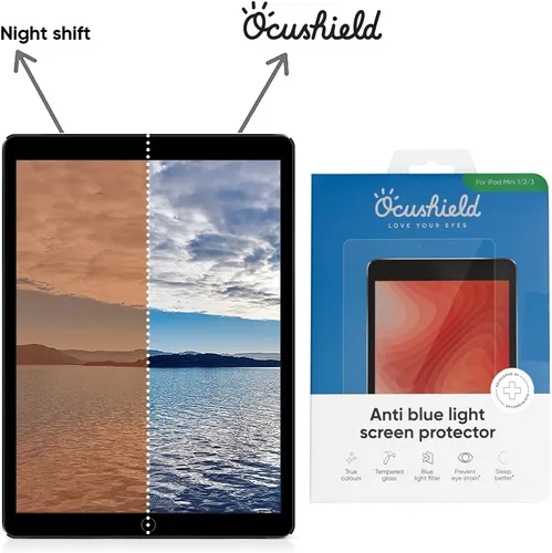 Miniatura 7 de Ocushield Protector de pantalla de vidrio templado antiluz azul para Apple iPad Mini 1/2/3 (7.9") - Filtro de luz azul para iPad - Anti reflejo