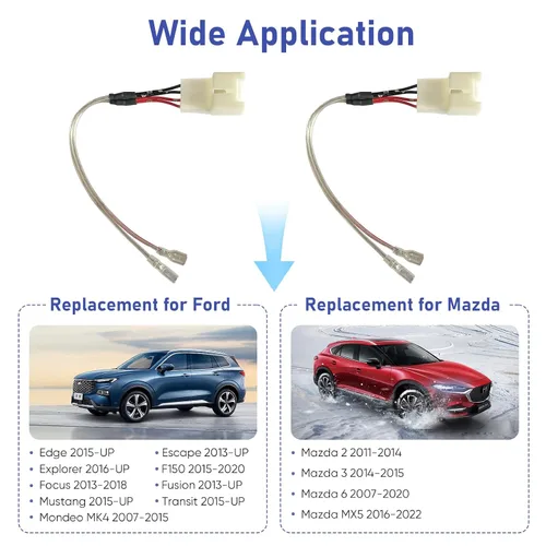 Miniatura 2 de Reemplazo del arnés de cableado del altavoz de la puerta del automóvil para Ford F150 Escape Focus Mustang Mazda 2 3 6 CX5 Lincoln 2011-2021