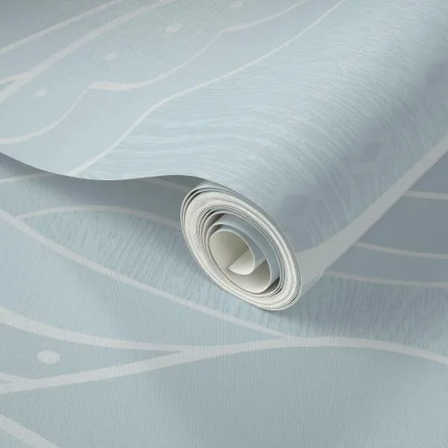 Miniatura 2 de Spoonflower Papel tapiz para despegar y pegar - Ondas Mar Luz Verde Azul Océano Náutico Surf Beach House Papel pintado extraíble personalizado