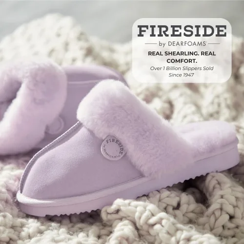 Miniatura 89 de Dearfoams Fireside Sydney Pantuflas anchas de piel de oveja para mujer, para interiores y exteriores