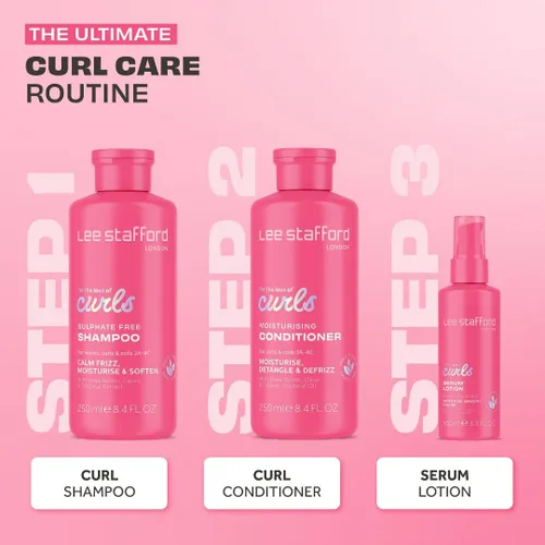 Miniatura 4 de Lee Stafford Champú ondulado, rizado y enrollado Por el amor a los rizos, limpiador diario para cabello de 2A a 4C, antiencrespamiento