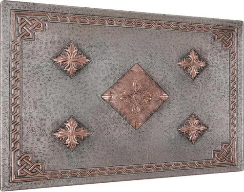 Miniatura 2 de Protector contra salpicaduras de cocina, diamantes con borde celta de cobre, panel victoriano de cobre, azulejos de cobre hechos a mano, decoración