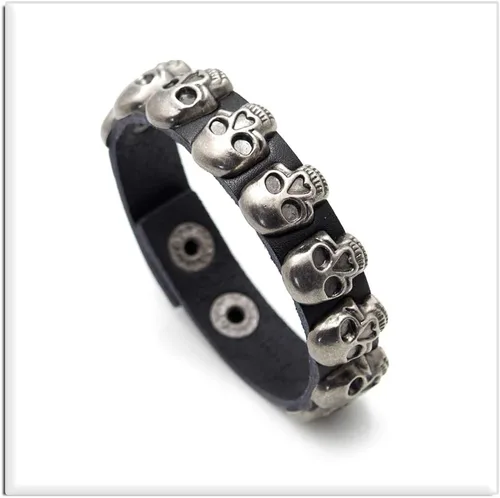Miniatura 2 de Xusamss Pulsera de cuero con hebilla de aleación punk rock, muñeca de 7.5 pulgadas