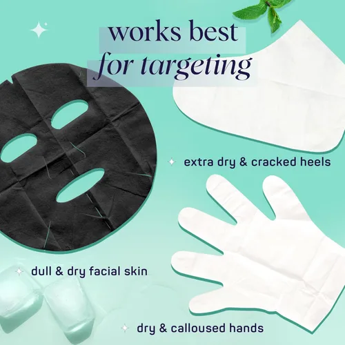 Miniatura 4 de SpaLife Juego de spa de 12 piezas para hombres: guantes de mano reparadores para manos secas, calcetines de pie de menta refrescante para talones