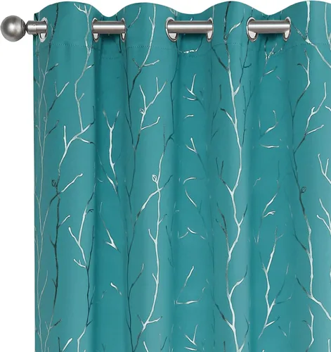 Miniatura 79 de BUHUA - Cortinas opacas blancas, cortinas plateadas, juego de 2 paneles de cortinas con ojales para dormitorio, elegante tratamiento de ventana